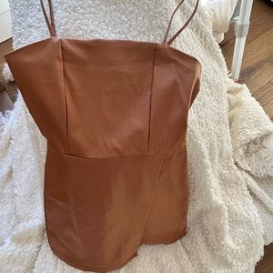 Altar’d State brown leather romper with skort - size medium